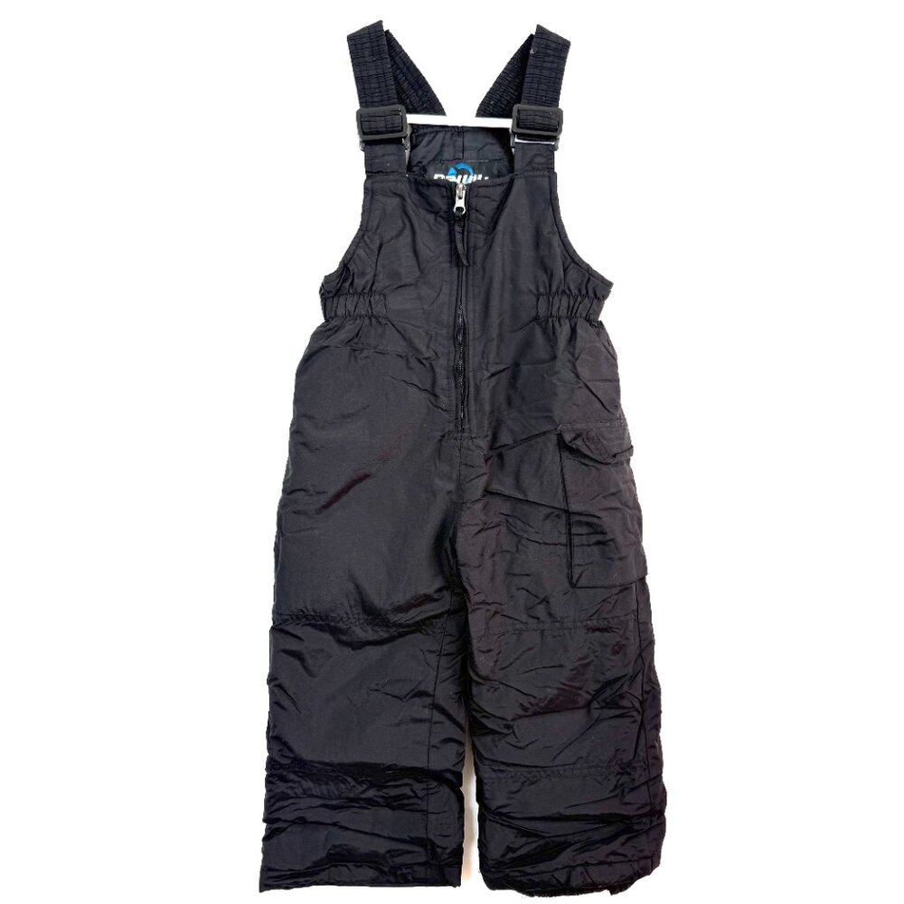 Rawik Kids Snow Bibs Overalls Size 4 Small Black Girls Boys Unisex